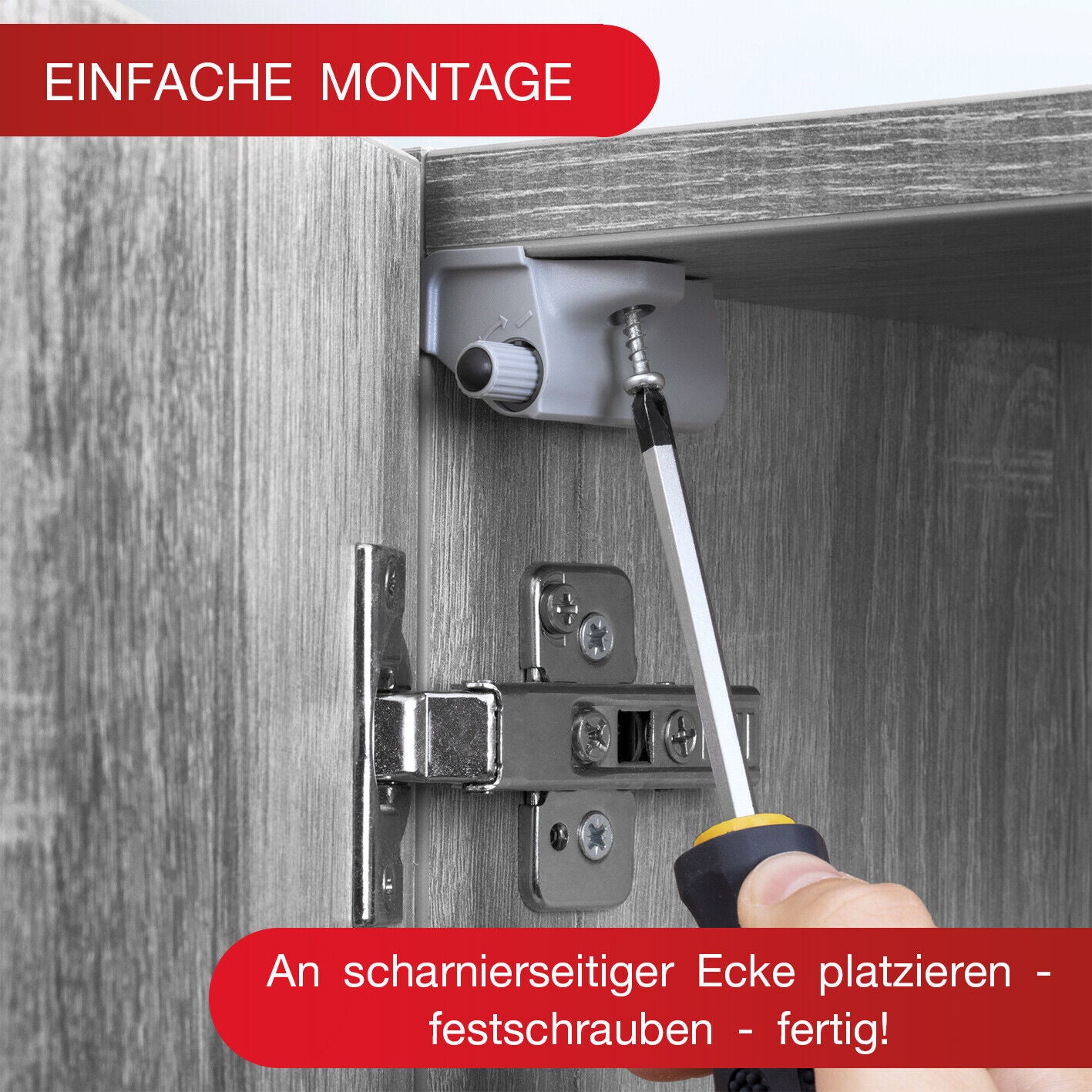 LouMaxx Softclose Türdämpfer 8er Set Möbeltürdämpfer grau – Schranktür Dämpfer – Soft close Türdämpfer Schrank zum Softclose nachrüsten von Schranktüren