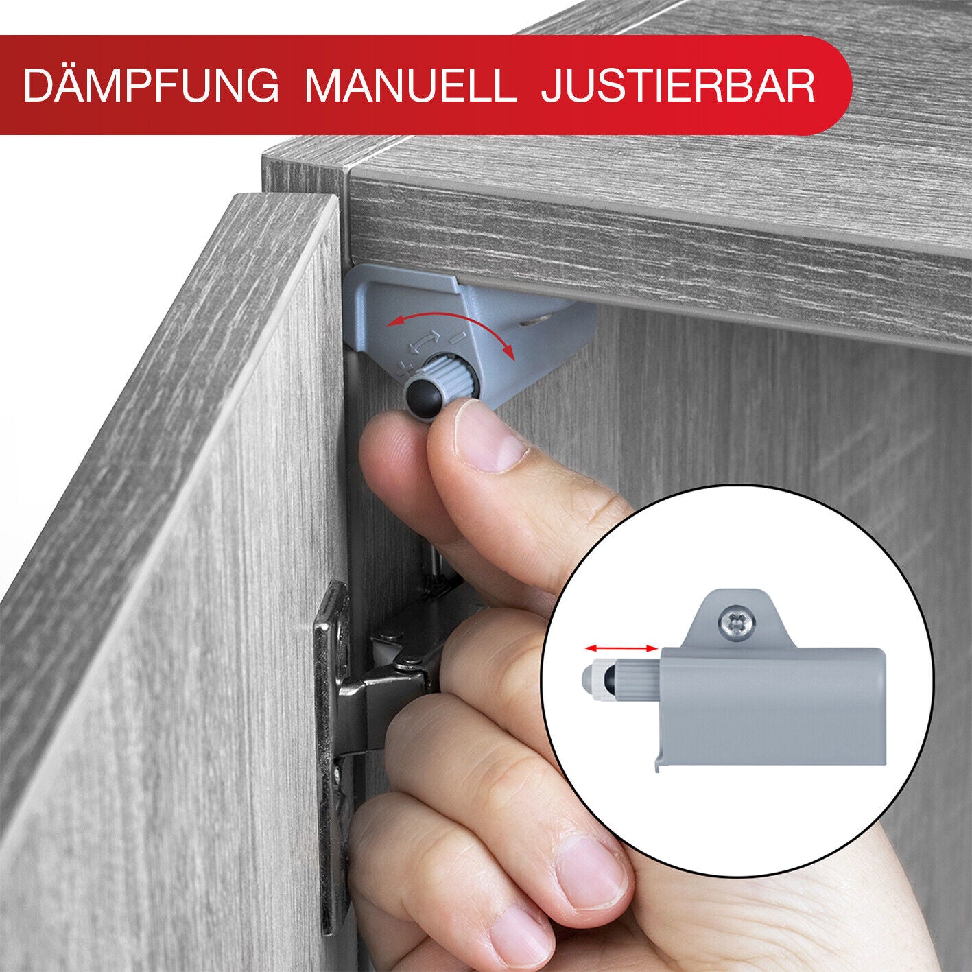 LouMaxx Softclose Türdämpfer 8er Set Möbeltürdämpfer grau – Schranktür Dämpfer – Soft close Türdämpfer Schrank zum Softclose nachrüsten von Schranktüren