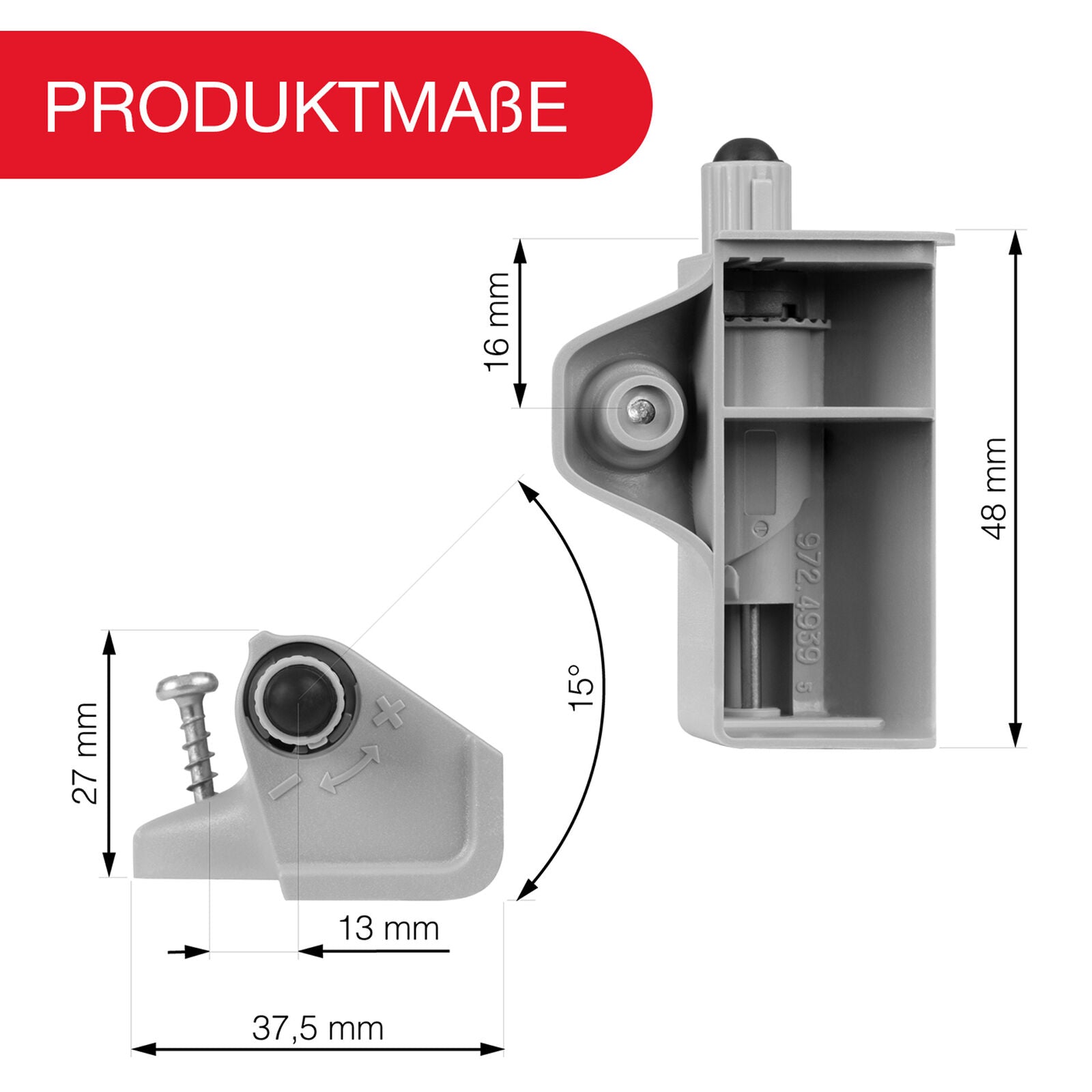 LouMaxx Softclose Türdämpfer 8er Set Möbeltürdämpfer grau – Schranktür Dämpfer – Soft close Türdämpfer Schrank zum Softclose nachrüsten von Schranktüren