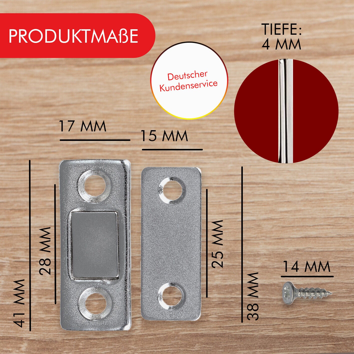 LouMaxx Magnetschnäpper selbstklebend - Haltekraft 8kg - 6er Set aus Edelstahl – Ultradünner Schrankmagnet – Möbelmagnete – Tuer Magnetverschluss Edelstahl– Magnethalter Schranktür für sicheren Halt