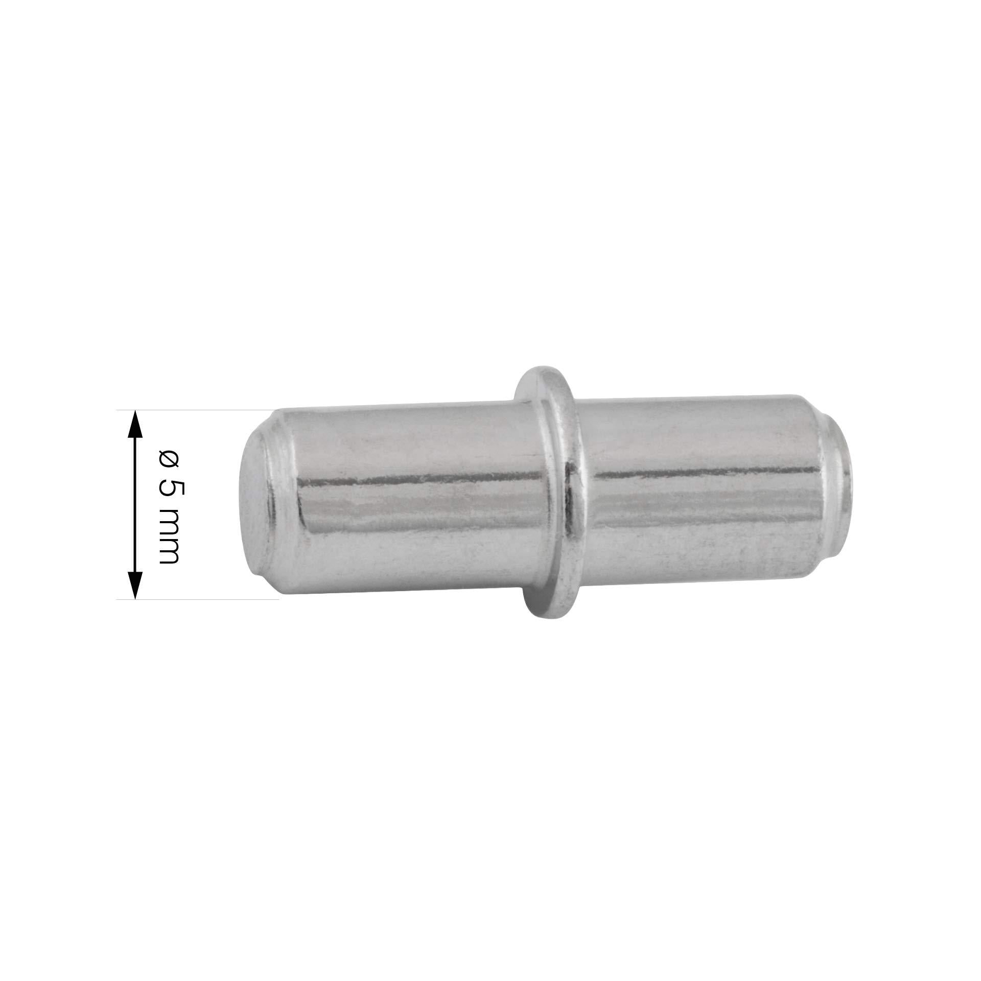 LouMaxx Bodenträger 5 mm 100 Stück mit Ring für Bohrung – Einlegeboden Halter - Fachbodenträger - Bretthalter - Regalbretthalter - Regalbodenträger