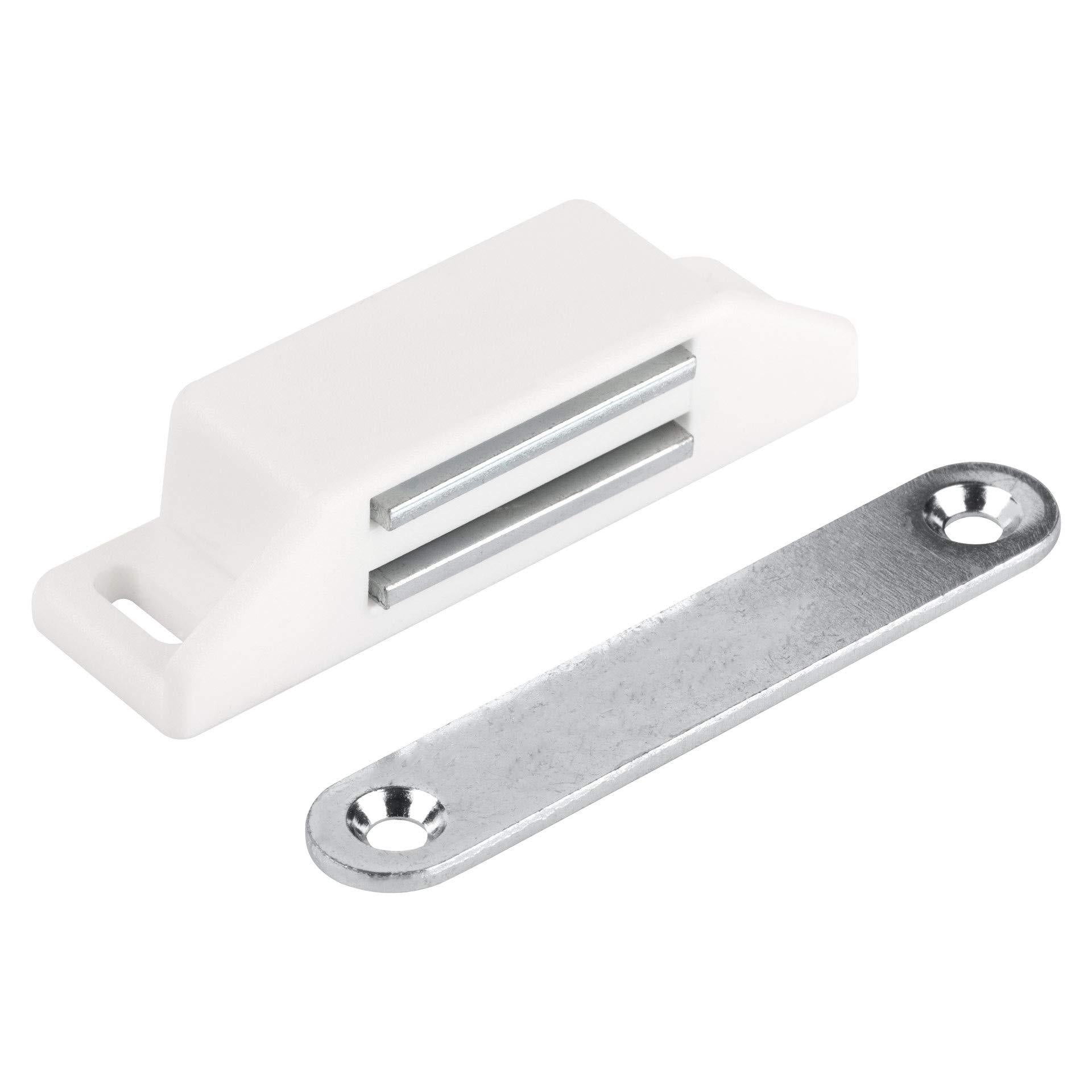 LouMaxx Magnetschnäpper sehr stark - Haltekraft 8kg - 4er Set in weiß – Türmagnet - Magnetverschluss - Tür Magnet - Magnetverschluss Schrank