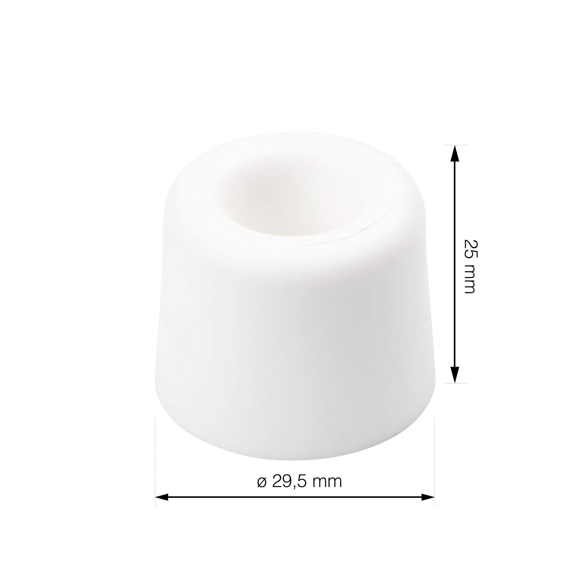 Produktmaße einzelner Türstopper Kunststoff weiß 29,5x25 mm