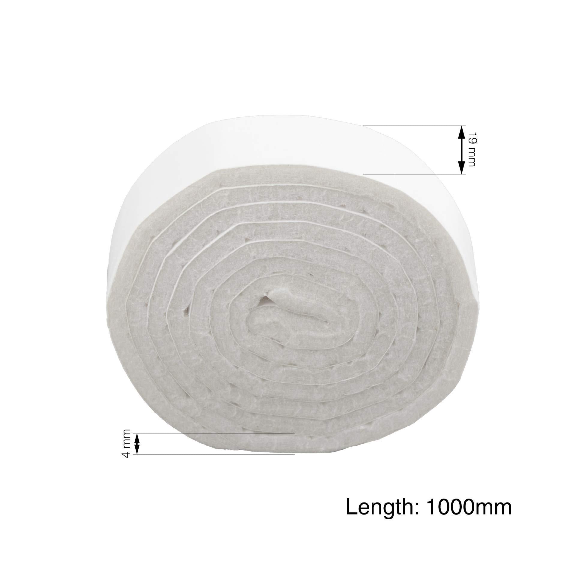 LouMaxx Filzband - Filz selbstklebend 19x1000 mm, 2 er Set weiß – Filzband selbstklebend - Klebefilz Filzrolle - Selbstklebender Filz