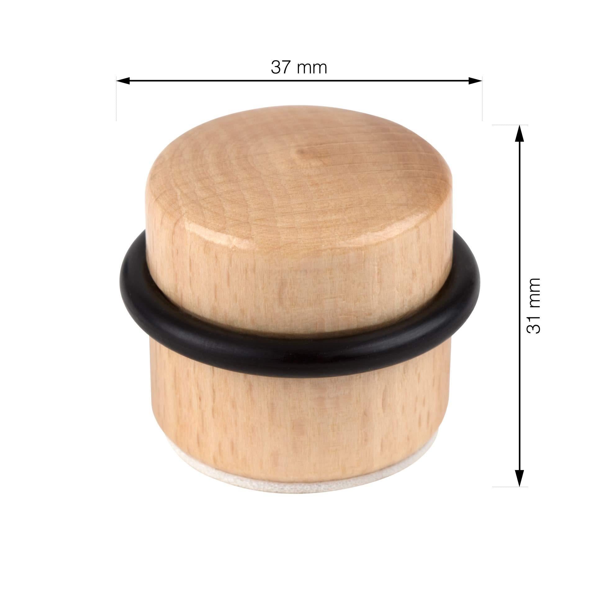 LouMaxx Türstopper Boden selbstklebend Holz, 2er Set - Türstopper Boden - Türstopper zum kleben - Türstopper Boden - Buche–Optik
