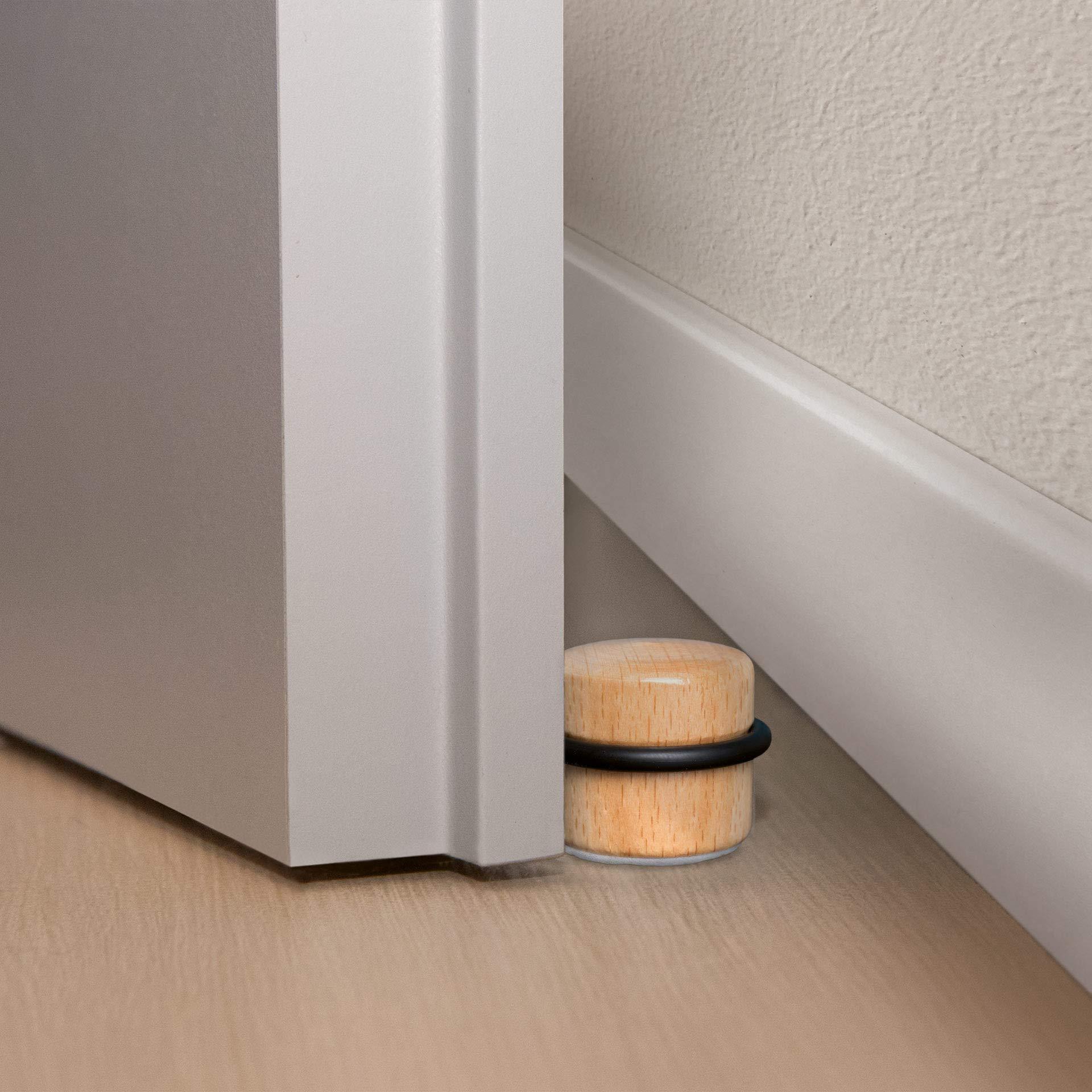 LouMaxx Türstopper Boden selbstklebend Holz, 2er Set - Türstopper Boden - Türstopper zum kleben - Türstopper Boden - Buche–Optik