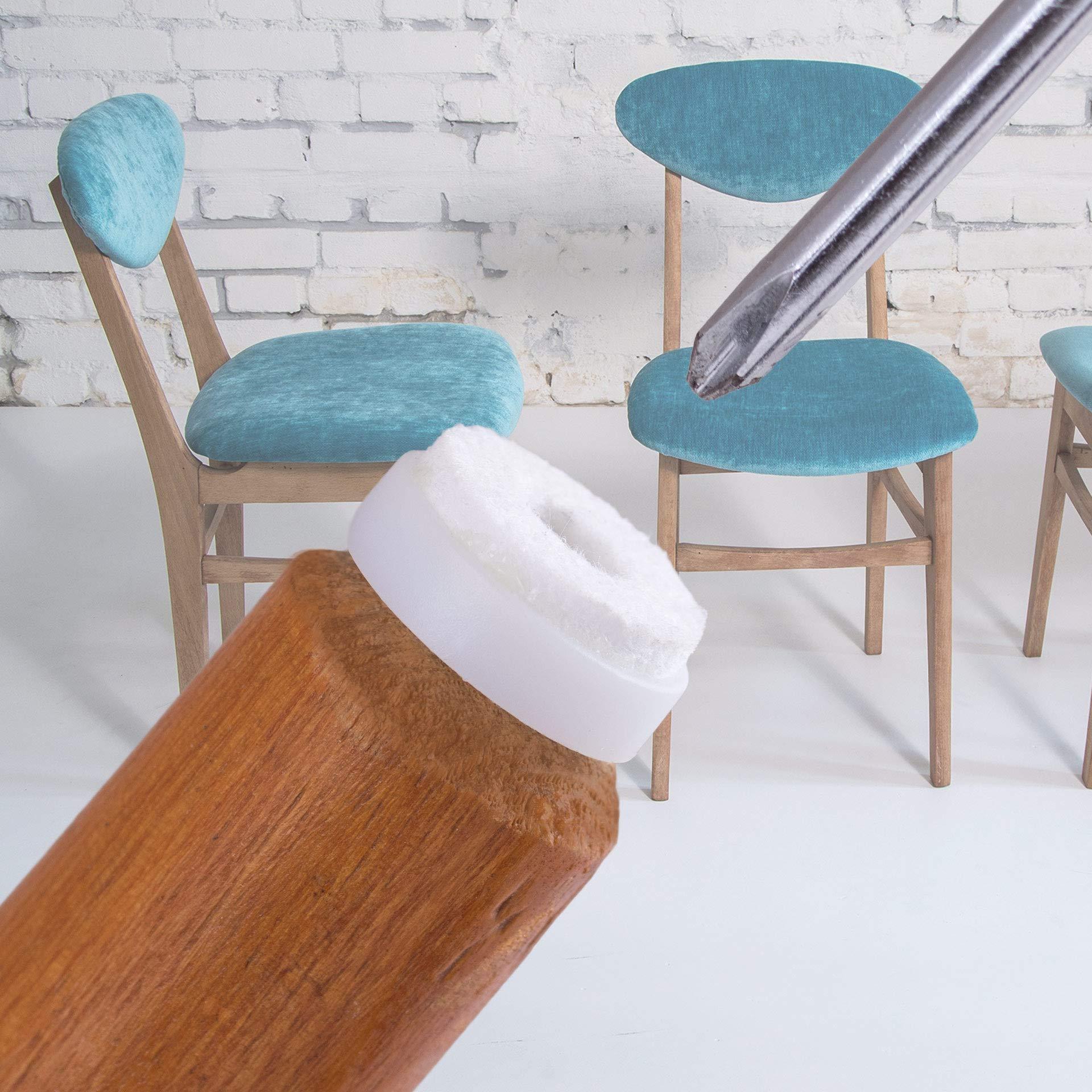 LouMaxx Stuhl Filzgleiter Schrauben – 20er Set (rund, Ø 20mm) weiß – Stuhlgleiter mit dickem Filz – Premium Schutz für Ihre empfindlichen Böden