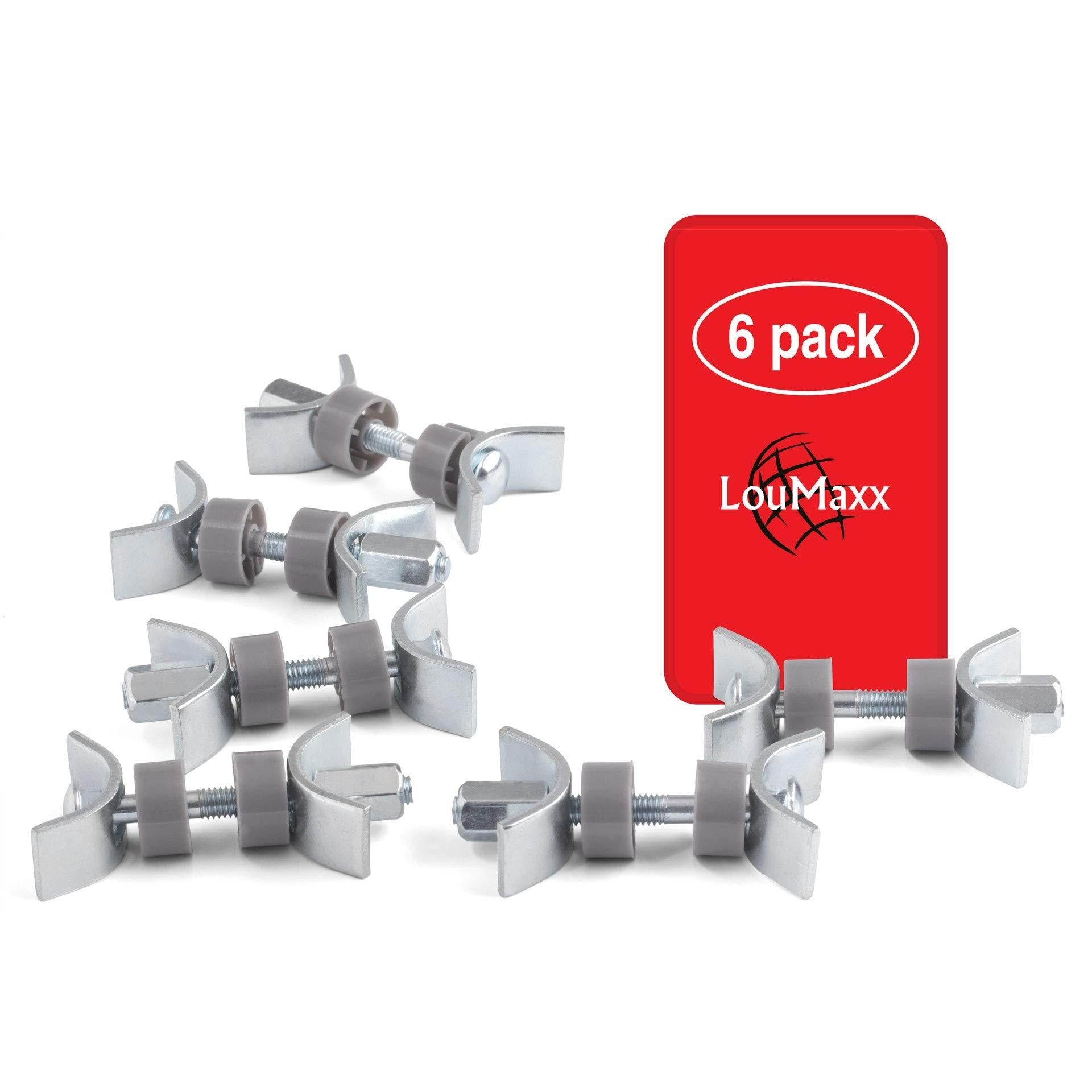LouMaxx Arbeitsplattenverbinder 65mm, 6er Set - Möbelverbinder - Plattenverbinder - Sichere und stabile Lösung zum Arbeitsplatten verbinden