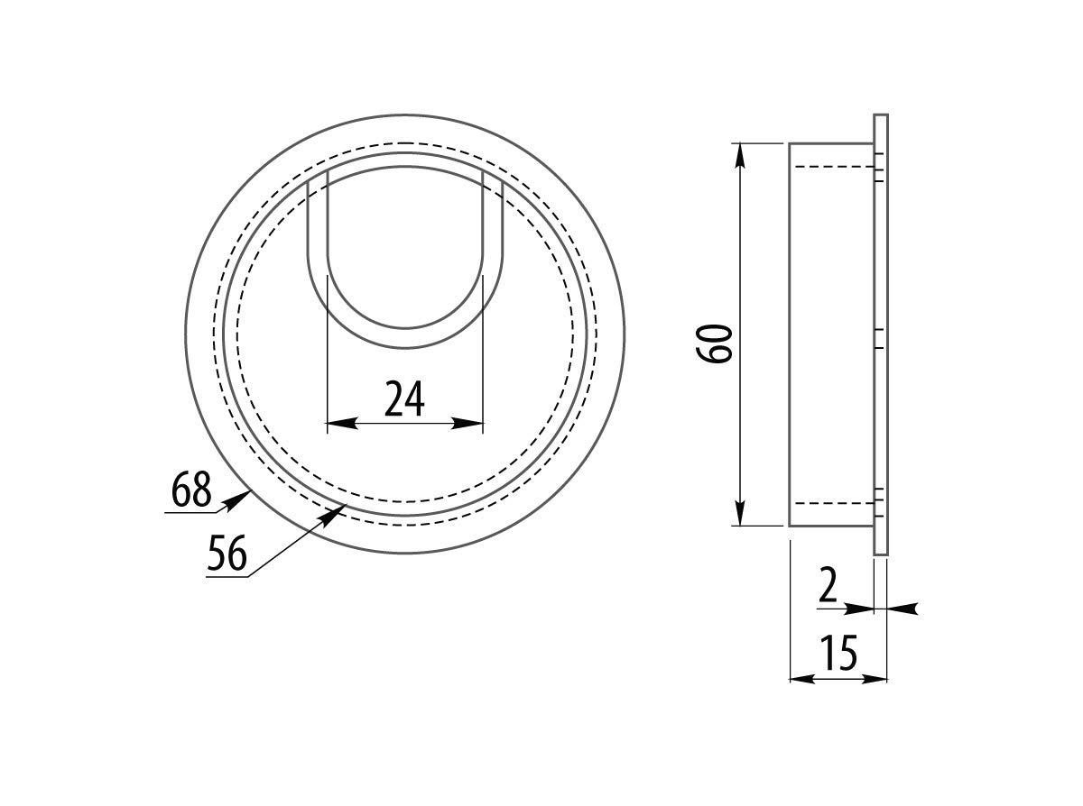 LouMaxx Kabeldurchführung 60 mm Ø –  2er Set Metall matt Nickel Kabeldurchführung Schreibtisch mit Bürstendichtung