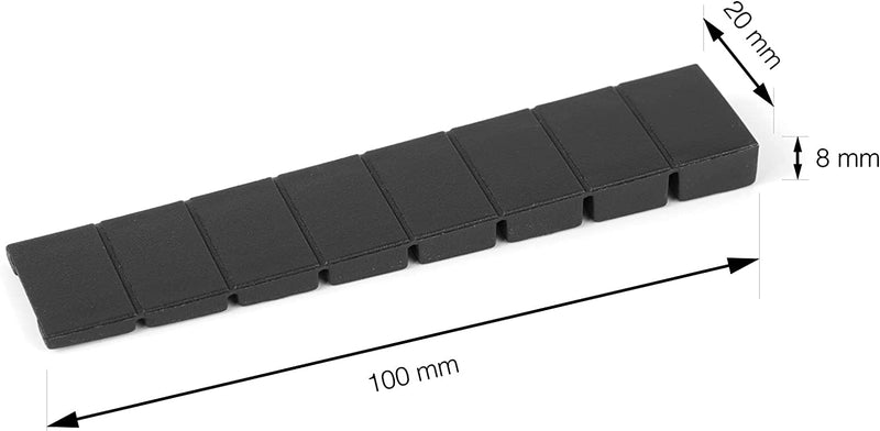LouMaxx Möbelkeile 20er Set | Unterlegkeile 8 x 20 x 100 mm in Schwarz | Keile Kunststoff mit integrierten Sollbruchstellen…