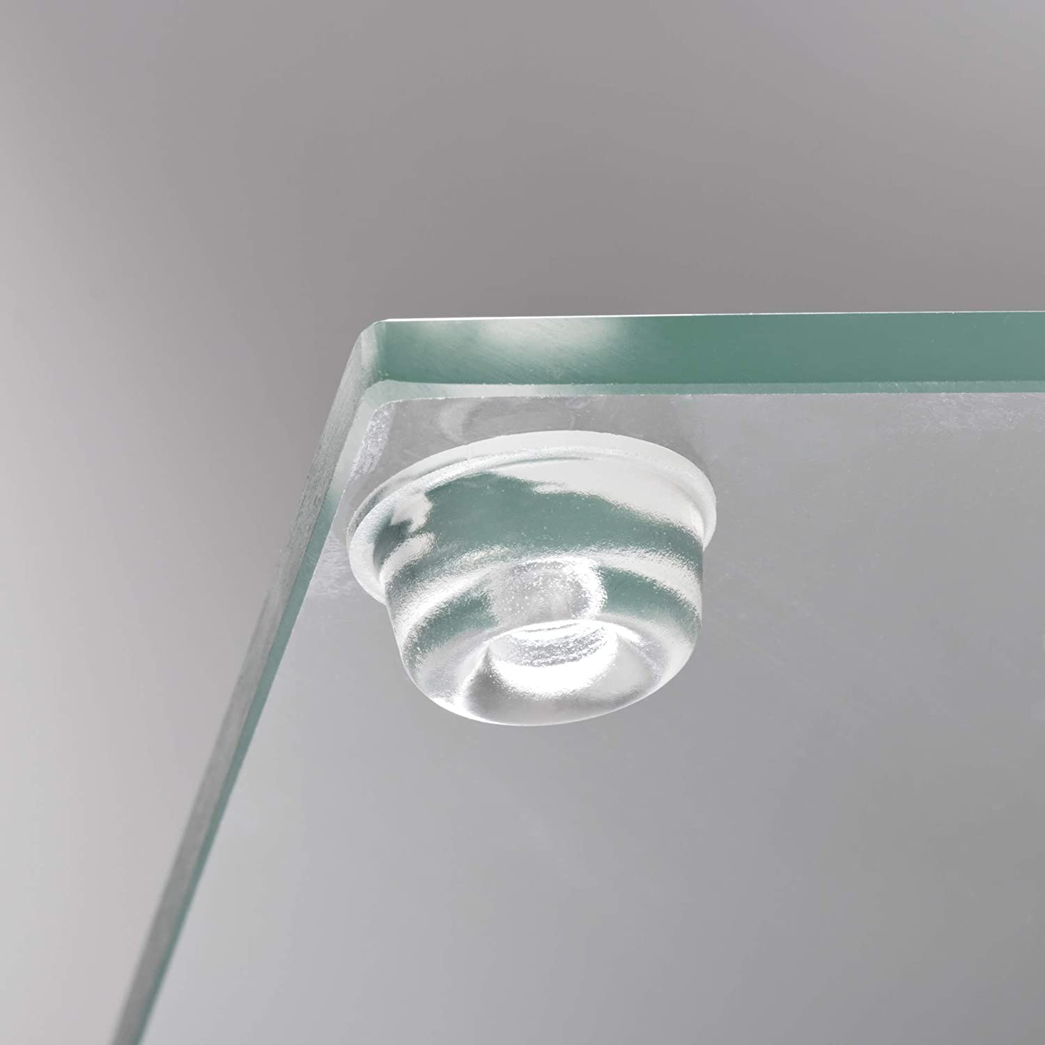 LouMaxx Gummipuffer - 12x Puffer transparent 22mm Ø - Gumminoppen für Glasplatten – Elastikpuffer transparent selbstklebend – Anschlagpuffer