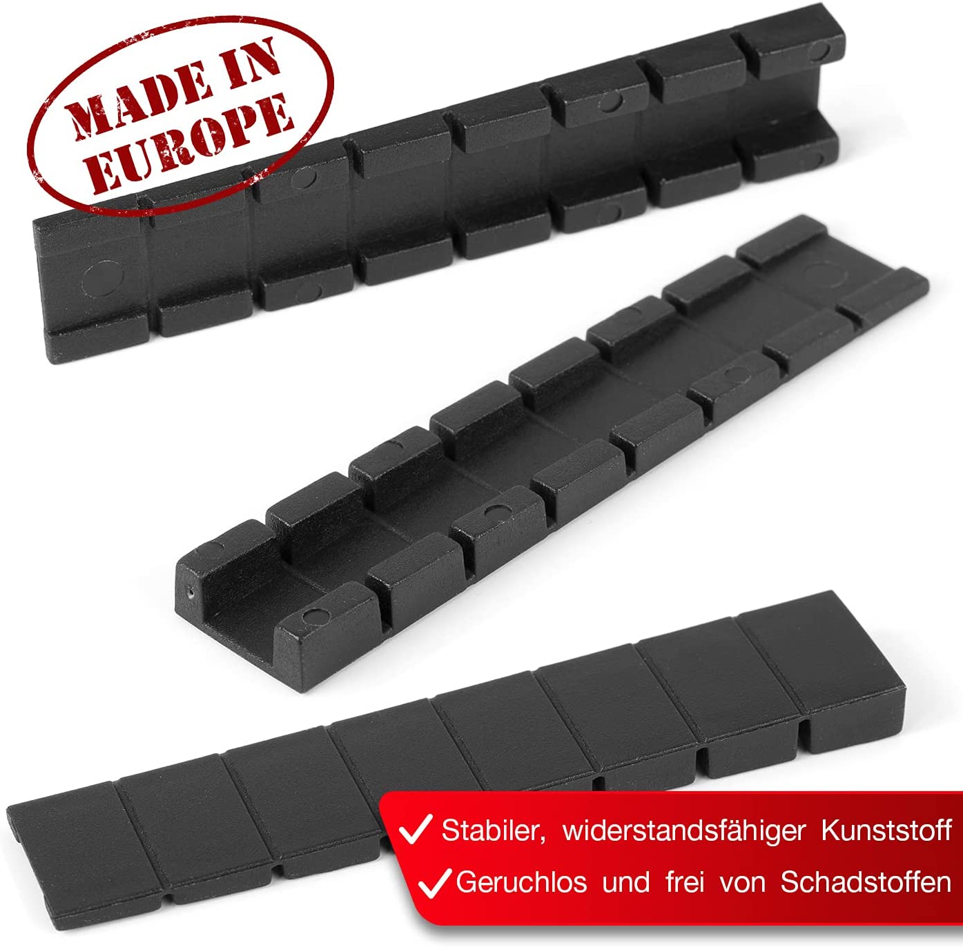 LouMaxx Möbelkeile 20er Set | Unterlegkeile 8 x 20 x 100 mm in Schwarz | Keile Kunststoff mit integrierten Sollbruchstellen…